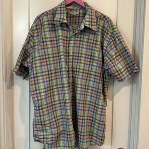 Alex Cannon short sleeve button up plaid size XXL